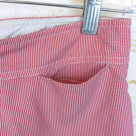 Parke & Ronen Swim Trunk Shorts Mens 30 X 4 Red Gingham Mesh Brief Retro Mod - Picture 6 of 12